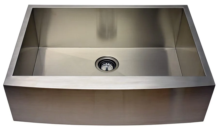 Stainless steel farmhouse apron-front kitchen sink
