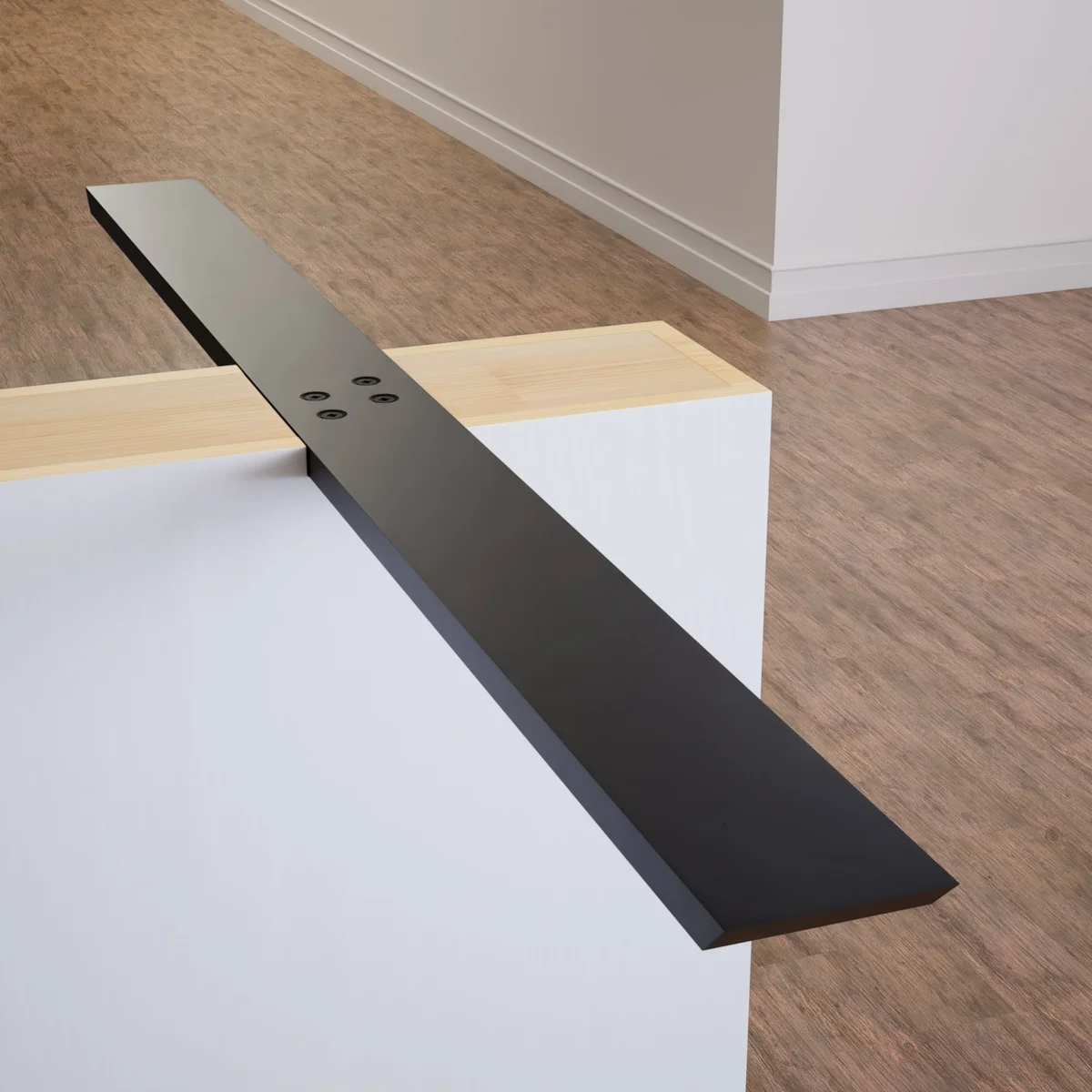 Hidden flat wall bracket for countertop support