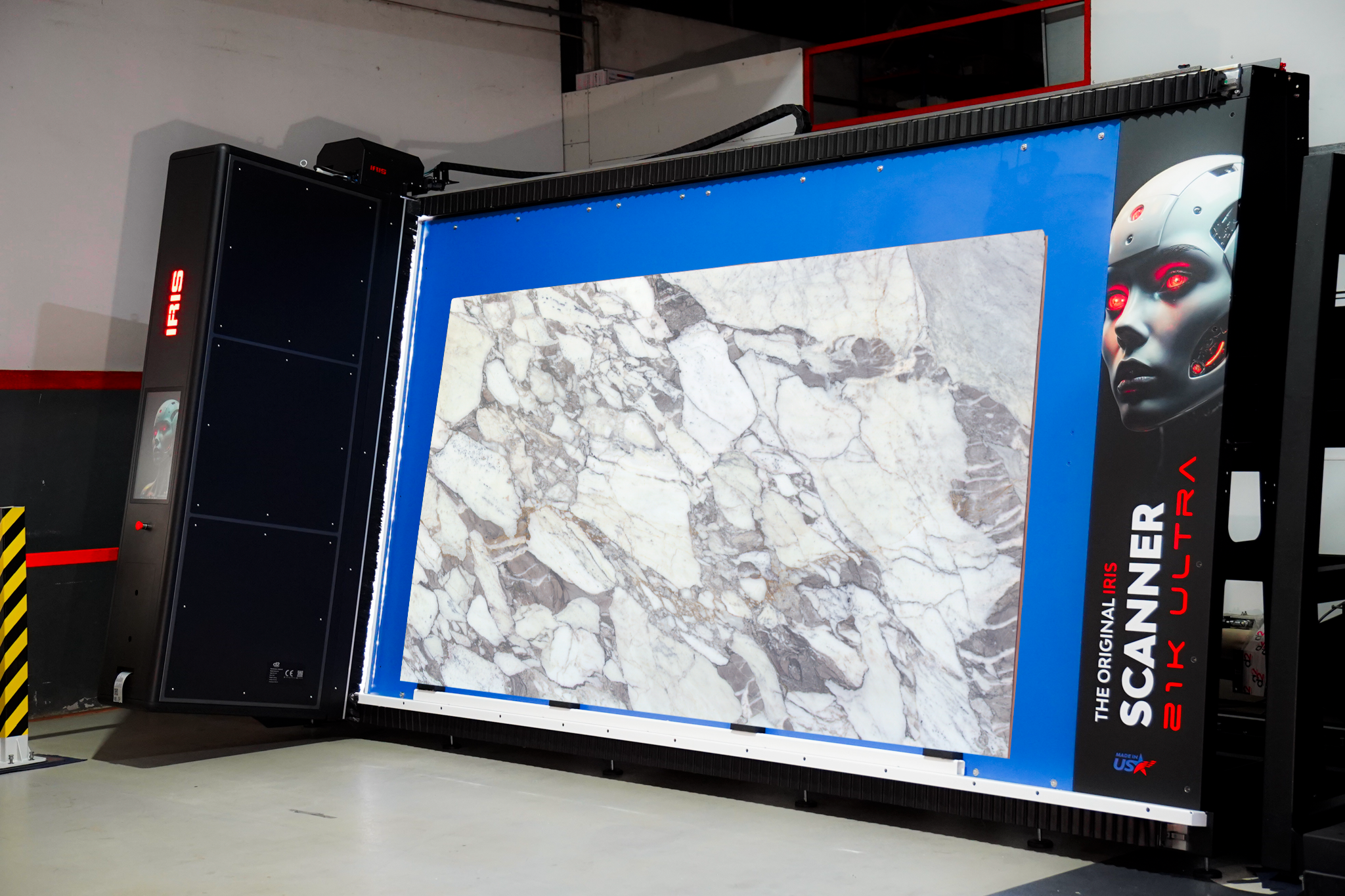 Horus Iris 12K Ultra scanner showing a scanned slab