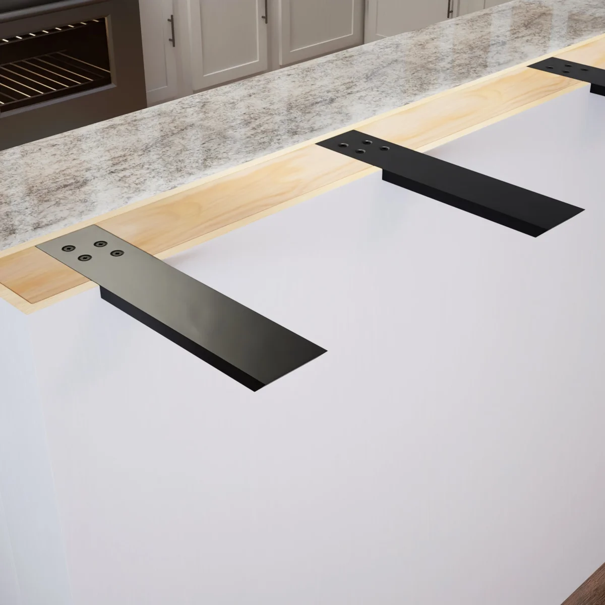 Knee wall bracket for countertop support