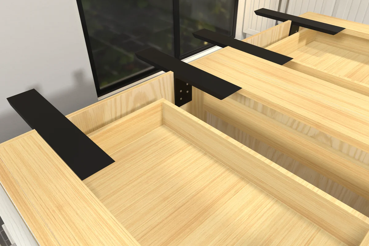 T-bracket for countertop support