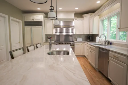 kitchen white marble countertops