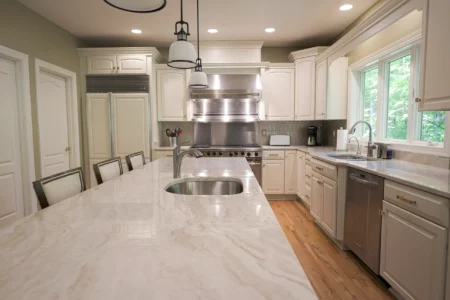 kitchen white marble countertops