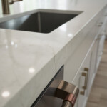 mitered edge on quartz island